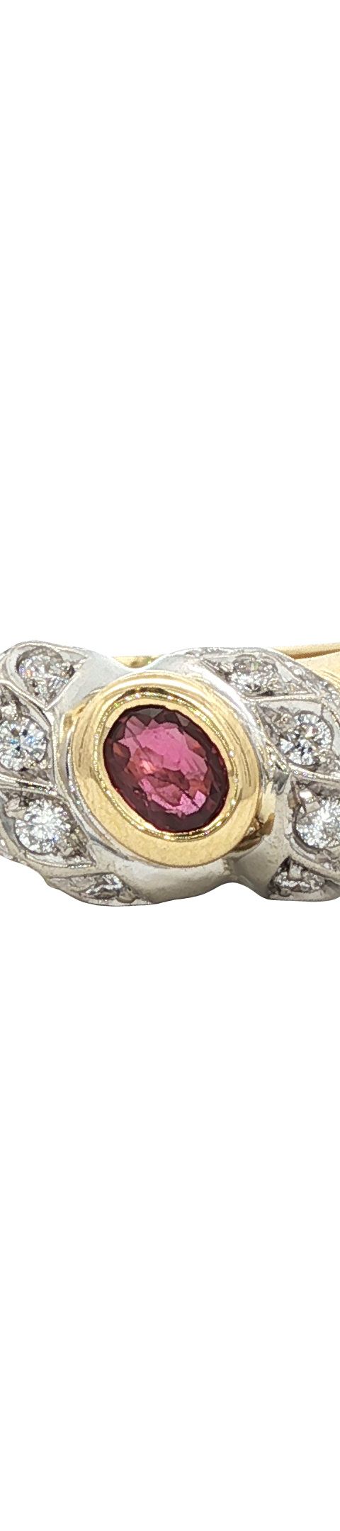 Vintage 18K Gold Ring with Ruby and Diamond